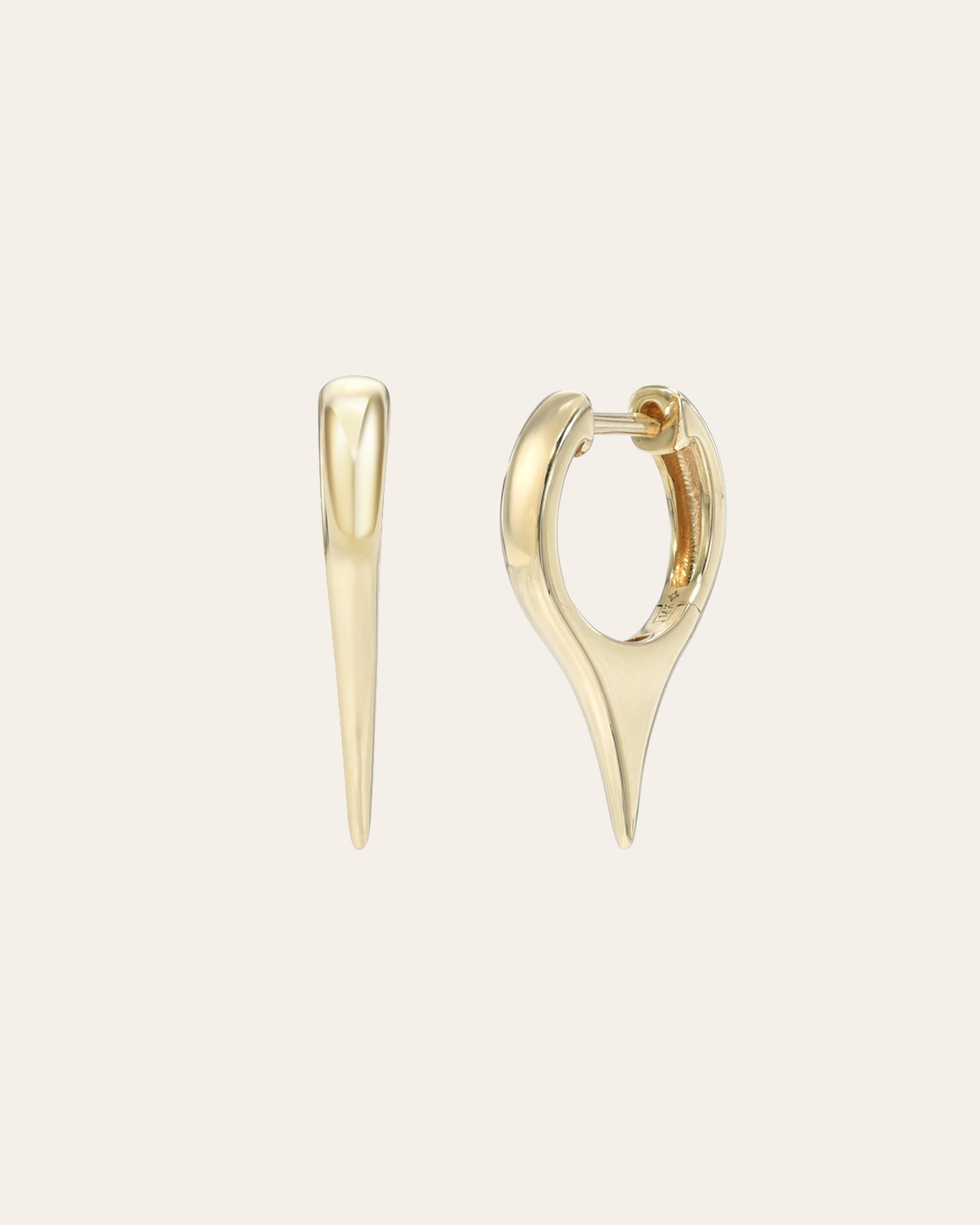 14K Gold Dagger Huggies - Zoe Lev Jewelry