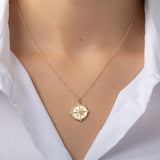 14k Gold Diamond Compass Medallion Pendant Zoe Lev Jewelry