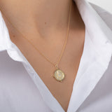 14k Gold Diamond Compass Medallion Pendant Zoe Lev Jewelry