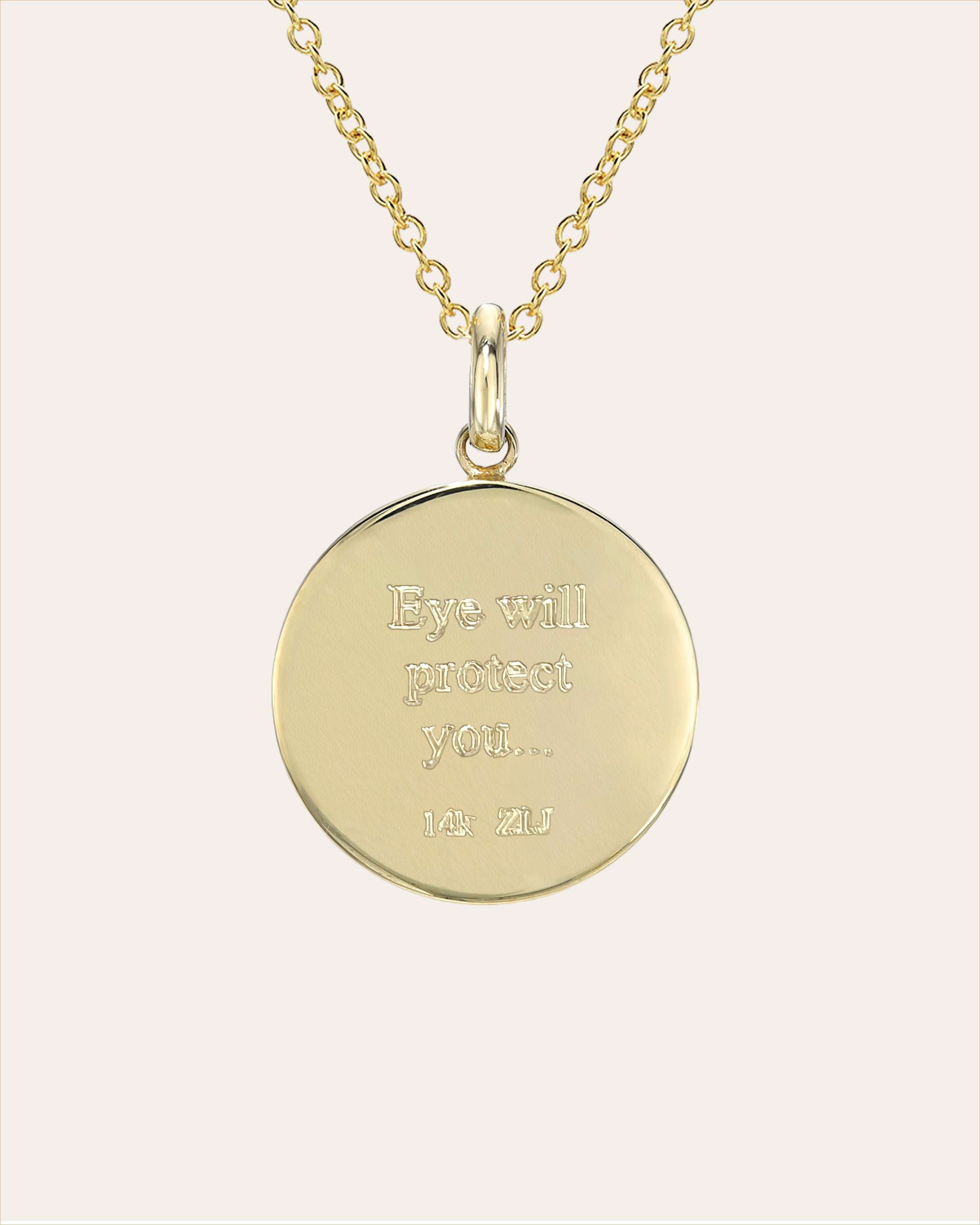 14k Gold Diamond Eye Medallion Necklace Zoe Lev Jewelry