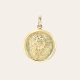 14k Gold and Diamond Lion Medallion Pendant SAMPLE SALE Zoe Lev Jewelry