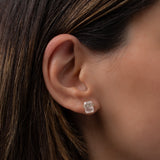 Diamond Moonstone Column Stud Earrings SAMPLE SALE Zoe Lev Jewelry