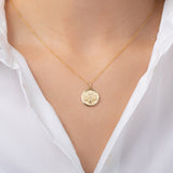 14k Gold Diamond Queen Bee Medallion Necklace Zoe Lev Jewelry
