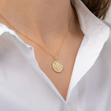 14k Gold Diamond Queen Bee Medallion Necklace Zoe Lev Jewelry