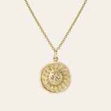 14k Gold Diamond Sun Medallion Necklace Zoe Lev Jewelry