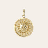 14k Gold Diamond Sun Medallion Pendant Zoe Lev Jewelry
