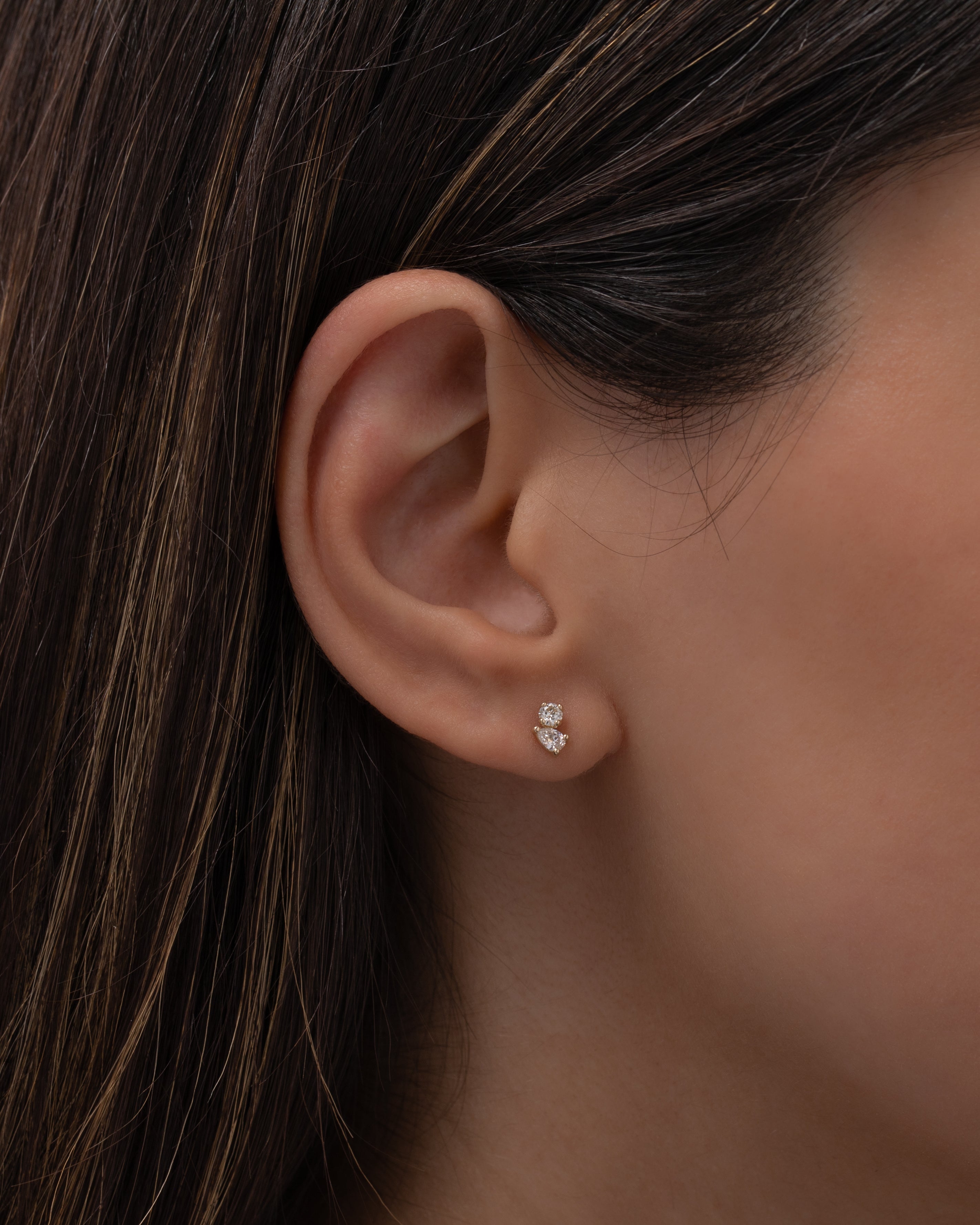 Diamond Toi et Moi Stud Earrings Studs Zoe Lev Jewelry