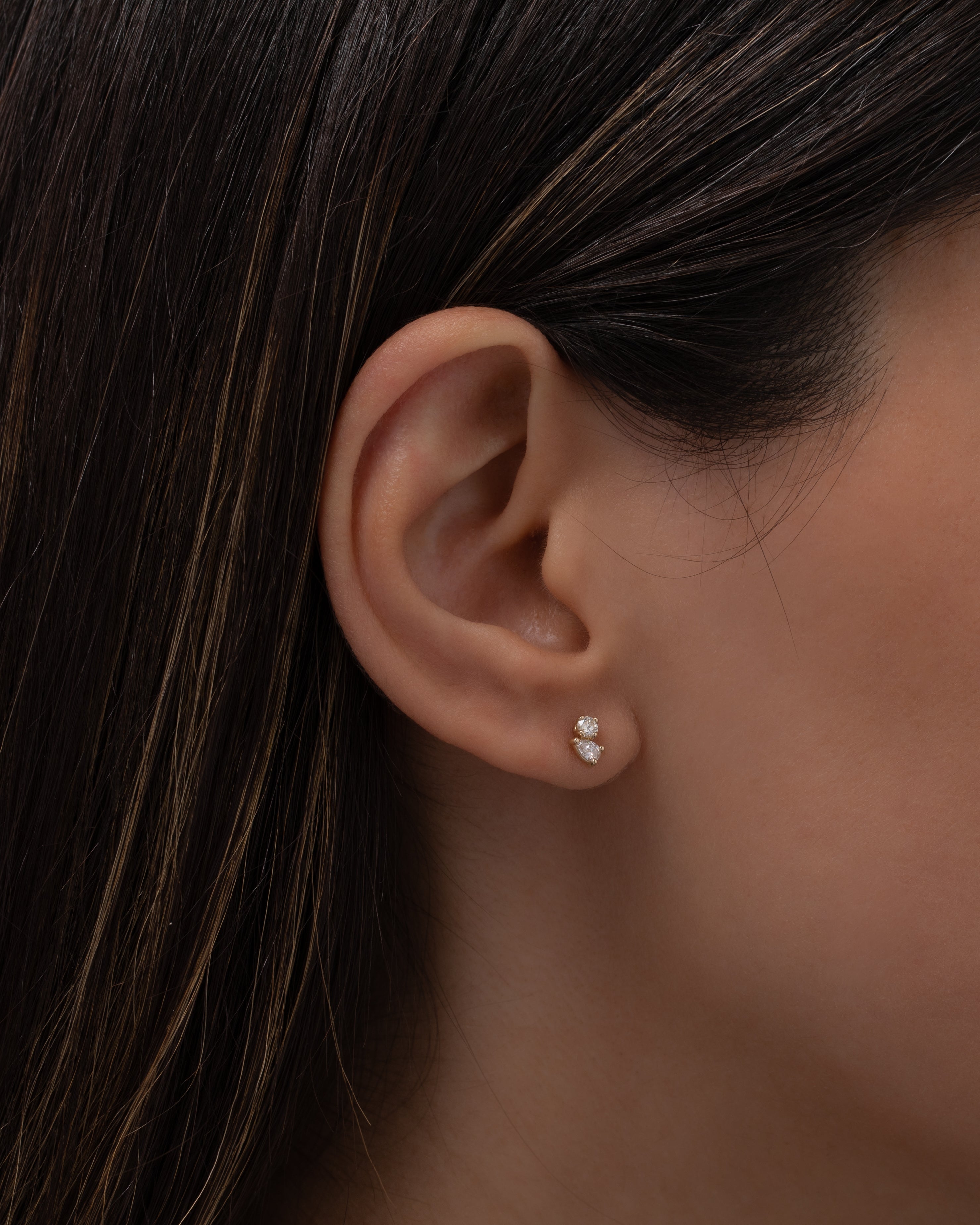 Diamond Toi et Moi Stud Earrings Zoe Lev Jewelry