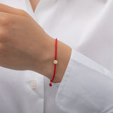 14k Gold Disc with Diamond Fortune Bracelet SAMPLE SALE Zoe Lev Jewelry