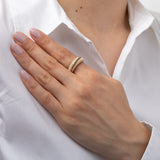 14K Gold Ribbed Dome Ring Zoe Lev Jewelry