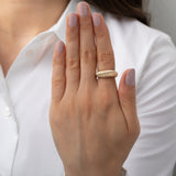 14K Gold Ribbed Dome Ring Zoe Lev Jewelry
