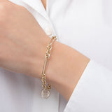 14K Gold Elongated Paper Clip Chain Bracelet -7" SAMPLE SALE Zoe Lev Jewelry