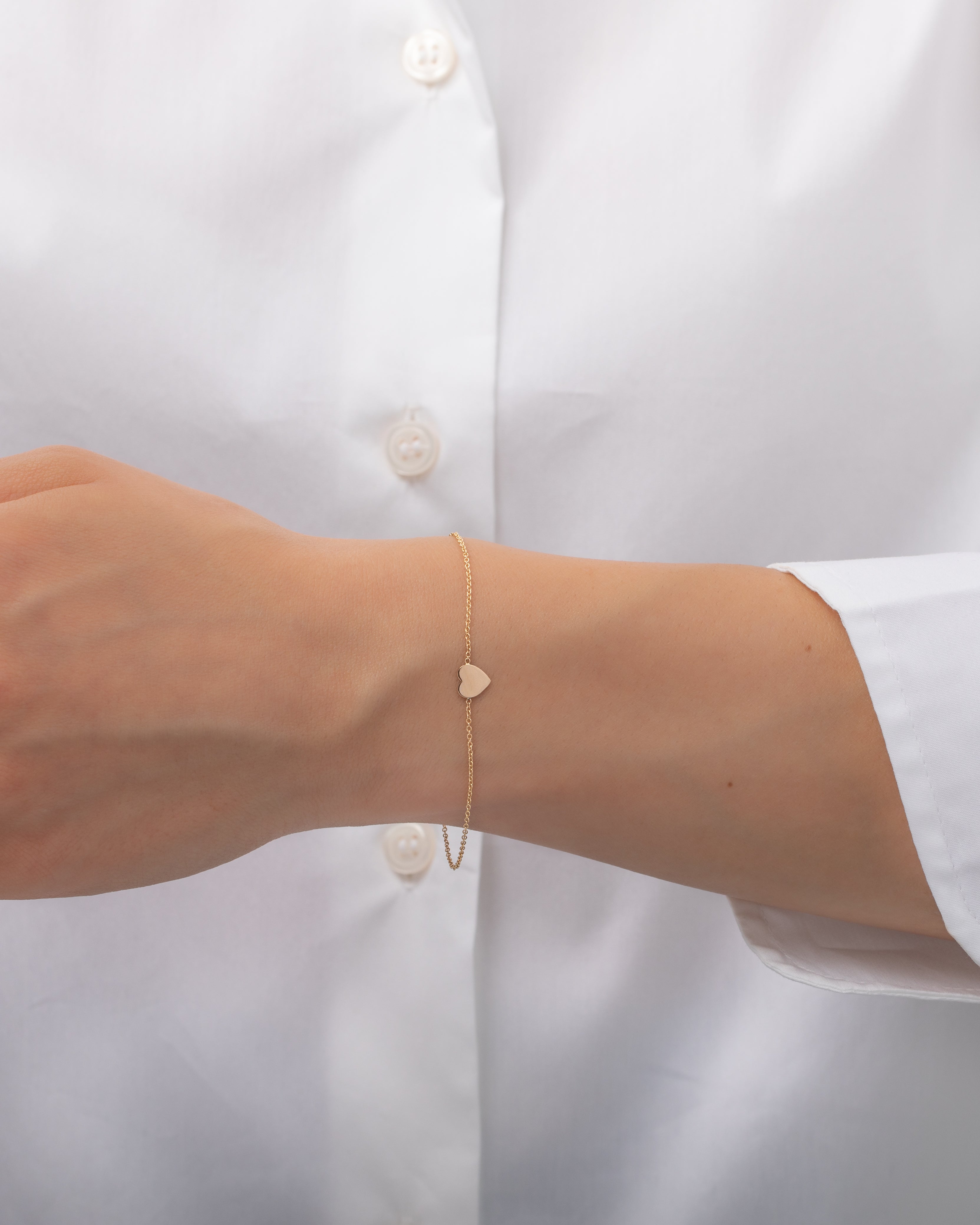 14k Gold Heart Bracelet Zoe Lev Jewelry