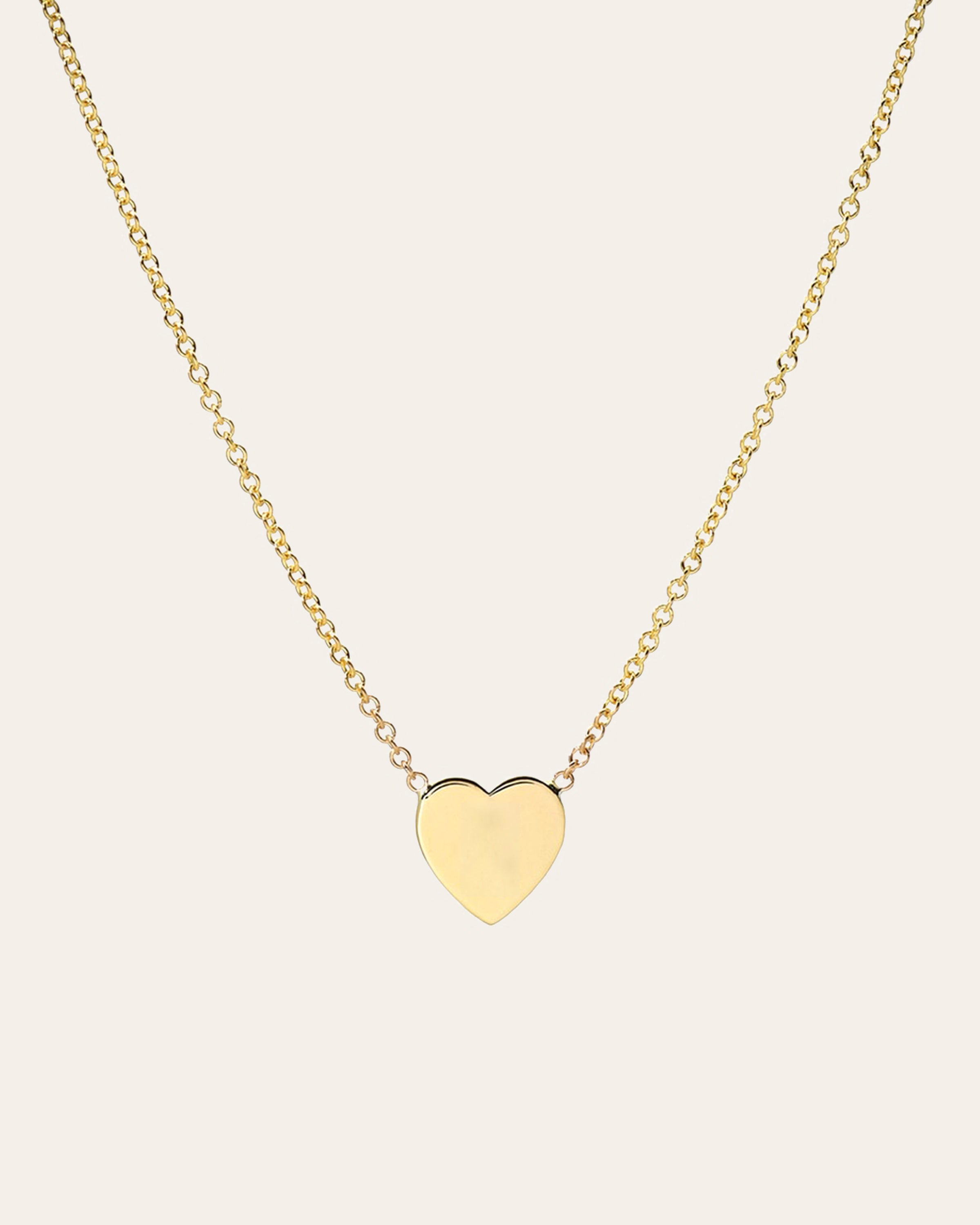 Kids 14K Gold Heart Necklace Kids Zoe Lev Jewelry