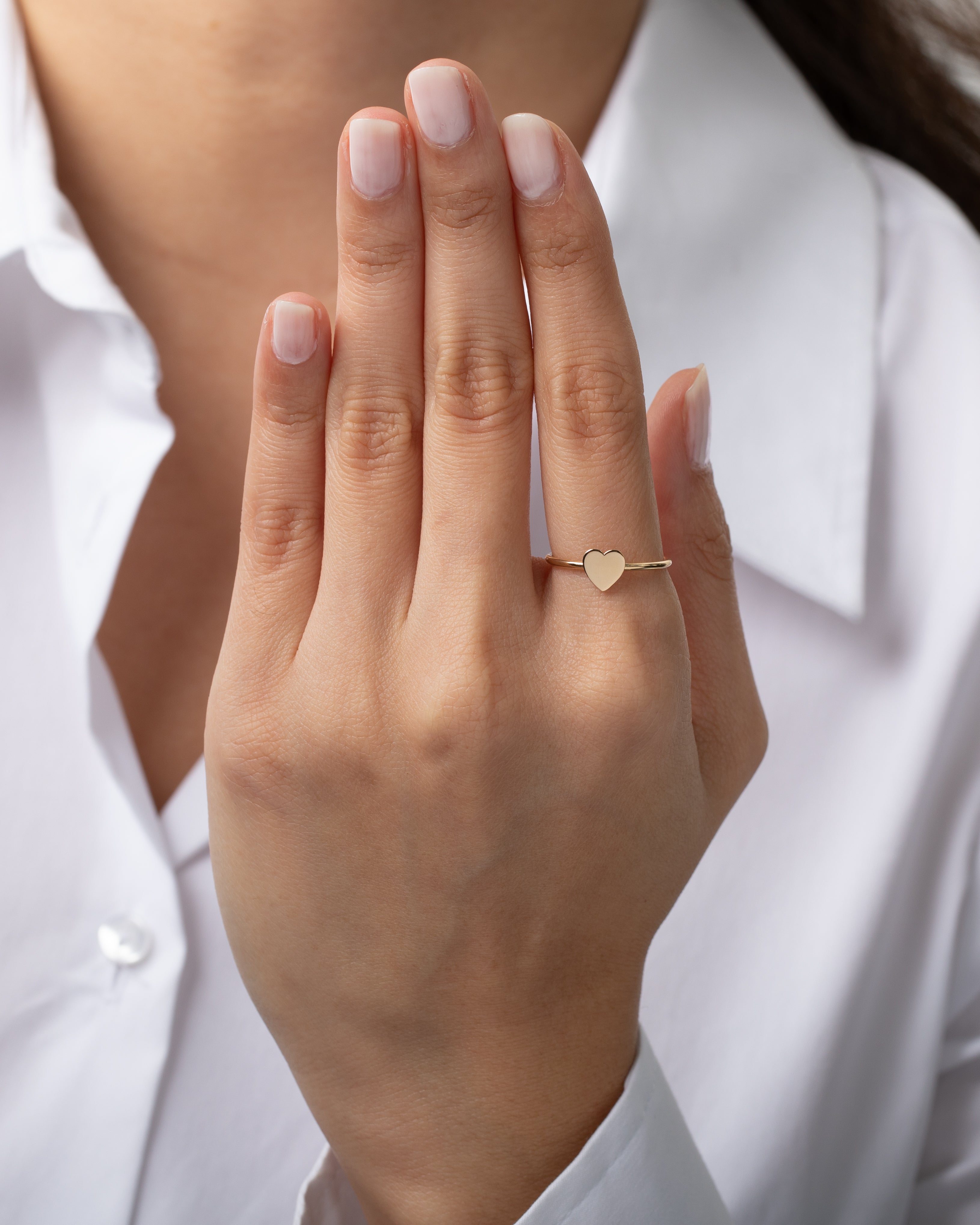 14k Gold Heart Ring Size 5 SAMPLE SALE Zoe Lev Jewelry