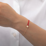 14k Gold Heart Split Red Fortune Bracelet SAMPLE SALE Zoe Lev Jewelry