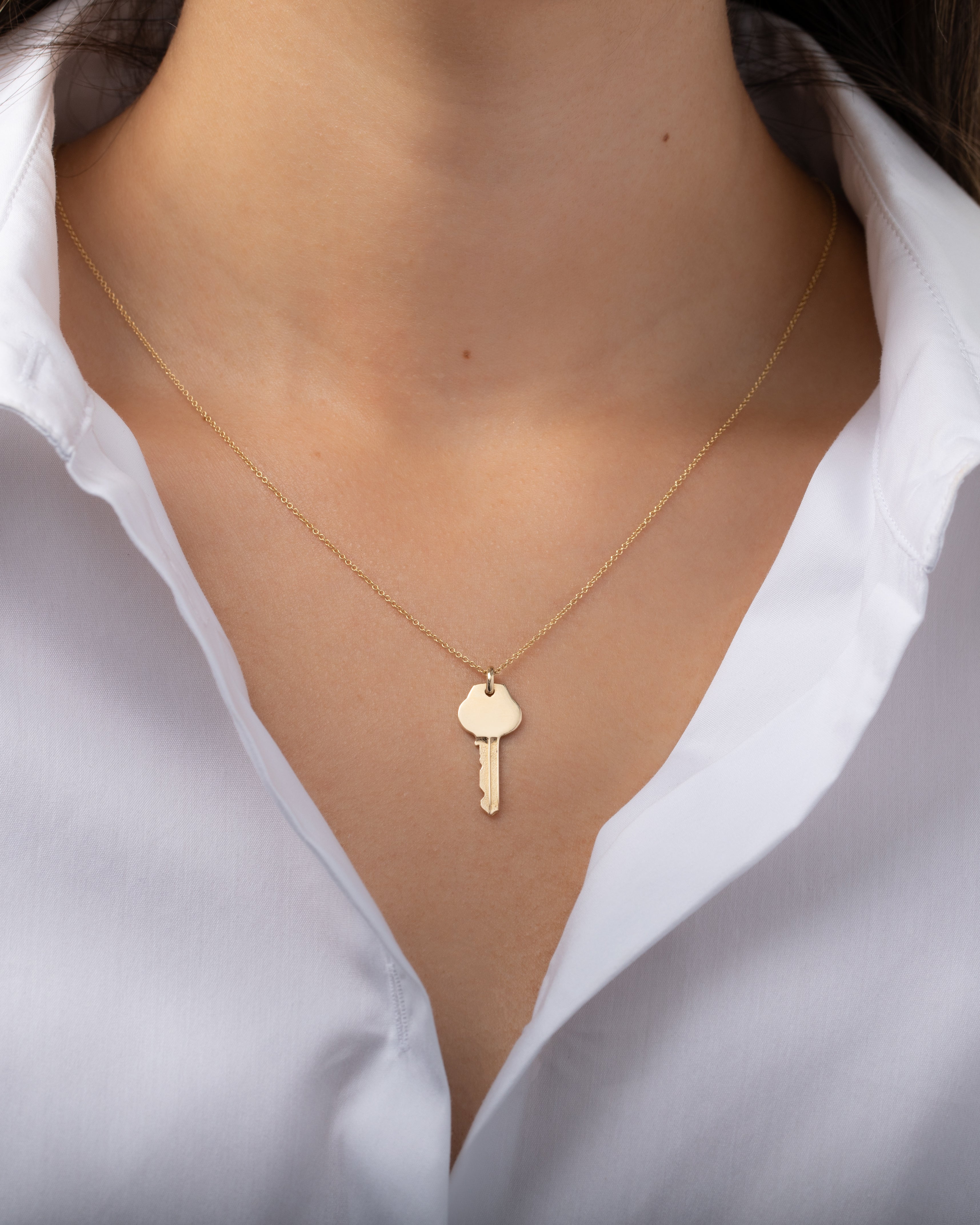 14k Gold Key Pendant Personalized Zoe Lev Jewelry