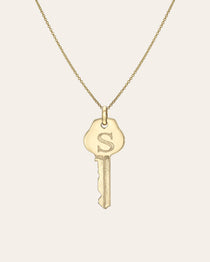 14k Gold Key Necklace Personalized Zoe Lev Jewelry