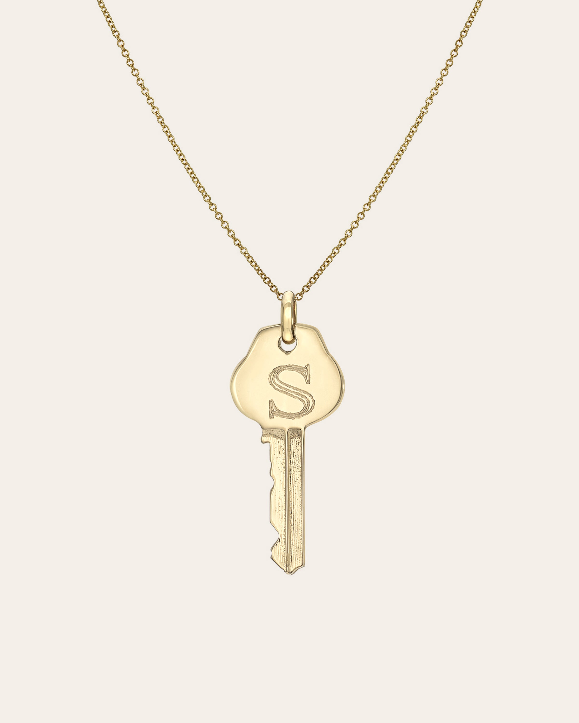 14k Gold Key Necklace Personalized Zoe Lev Jewelry