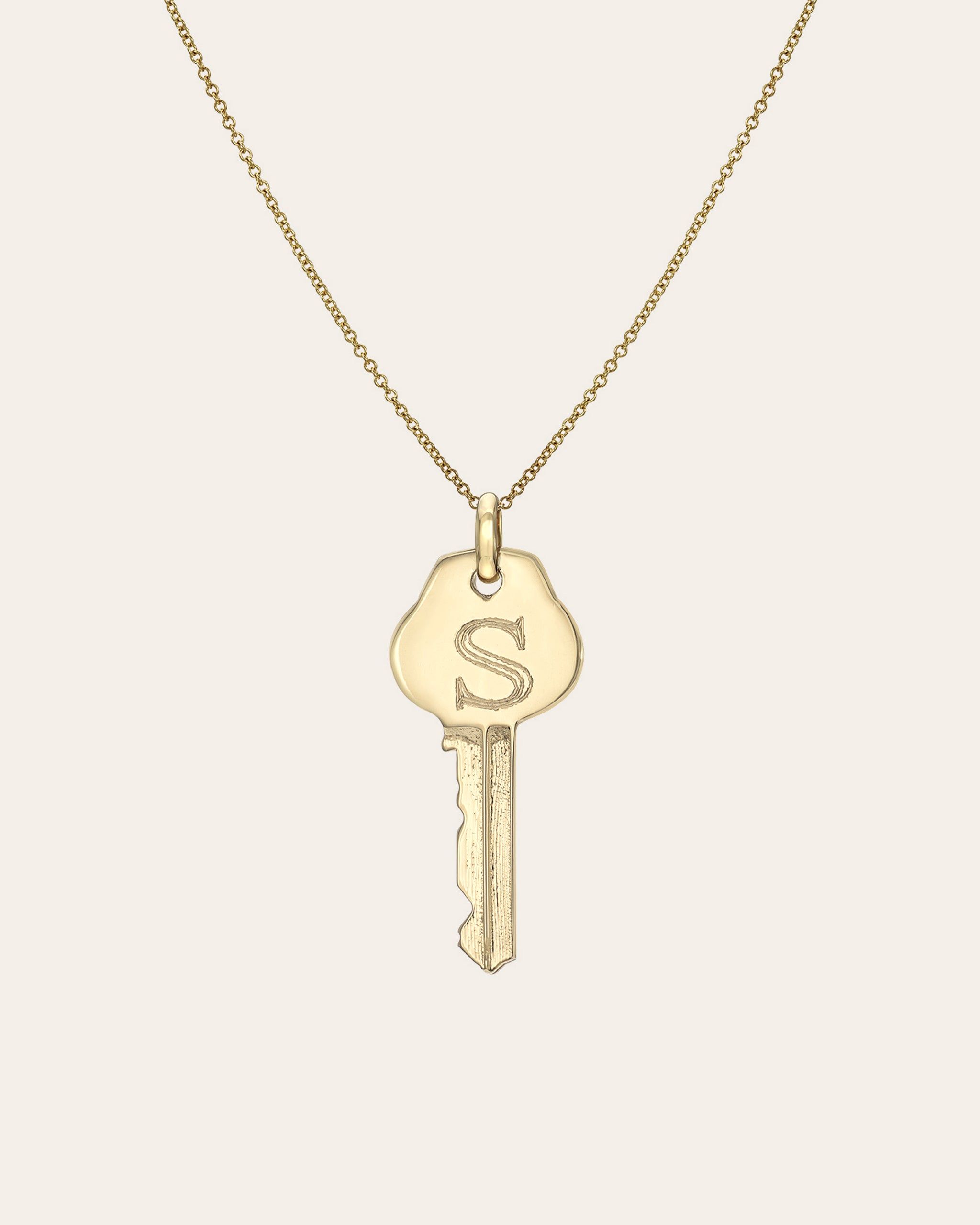 Tiny Key Necklace Vermeil