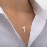 14k Gold Key Necklace Personalized Zoe Lev Jewelry
