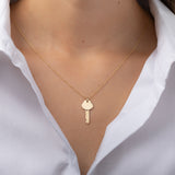 14k Gold Key Necklace Personalized Zoe Lev Jewelry
