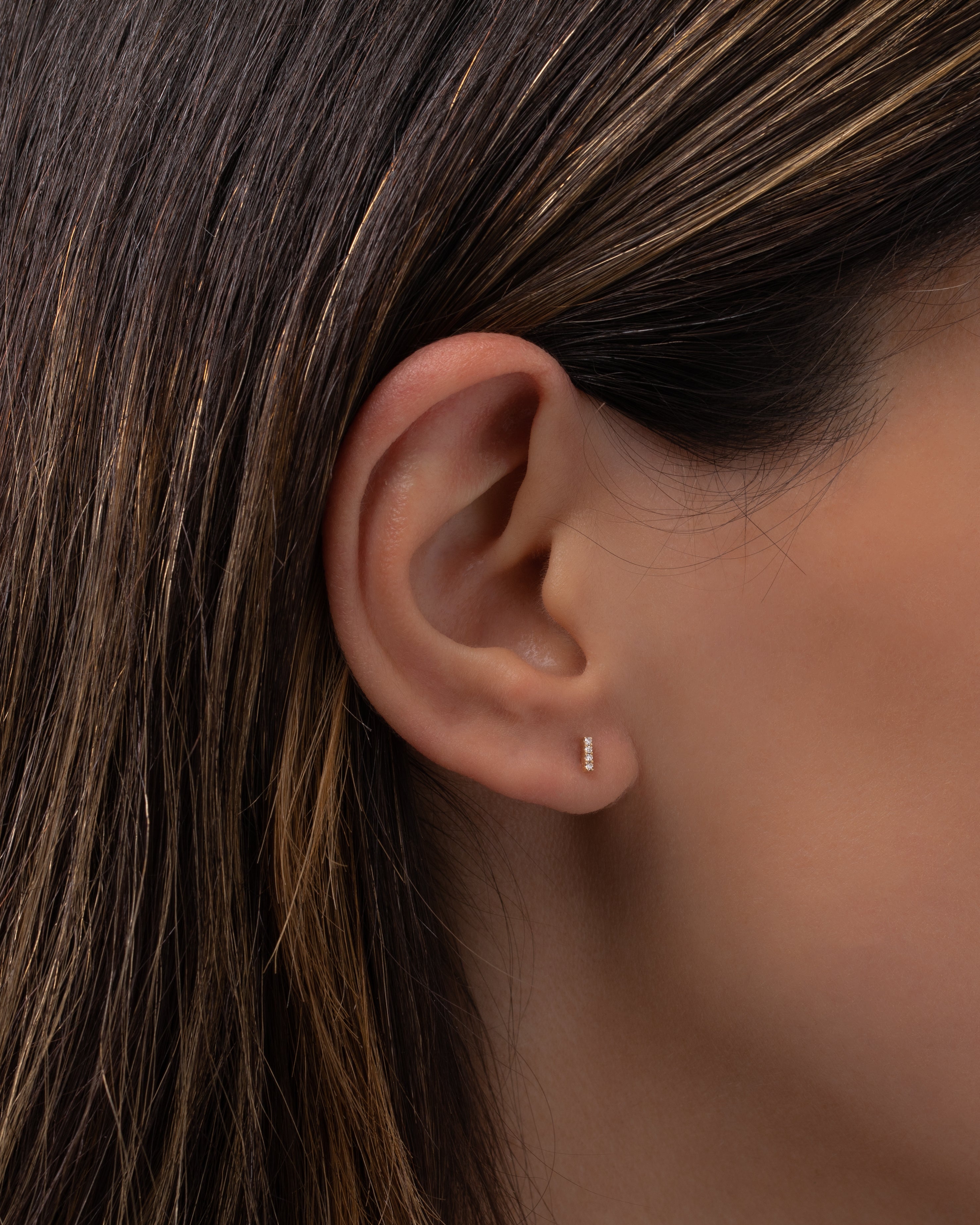 Lina Baguette Bar Diamond Stud Earrings – RW Fine Jewelry