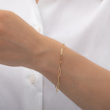14k Gold Paper Clip Chain Bracelet Zoe Lev Jewelry