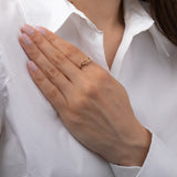 14K Yellow Gold Paper Clip Ring Ring Zoe Lev Jewelry