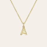 14K Gold Pleated Initial Necklace Personalized Zoe Lev Jewelry