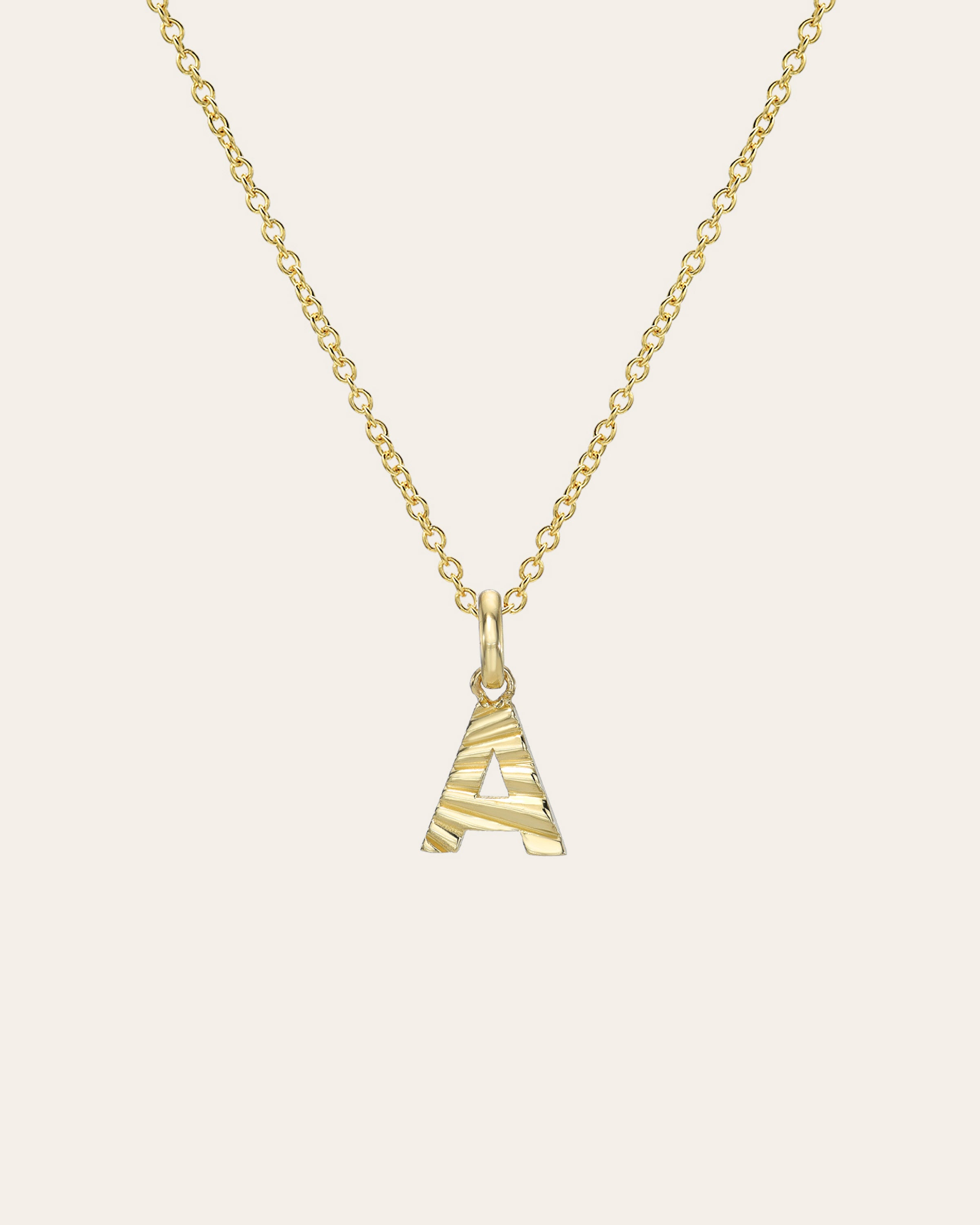 14K Gold Pleated Initial Necklace Personalized Zoe Lev Jewelry