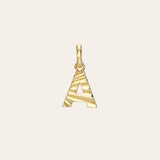 14K Gold Pleated Initial Pendant Personalized Zoe Lev Jewelry