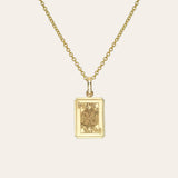 14K Gold Queen of Hearts Necklace Zoe Lev Jewelry