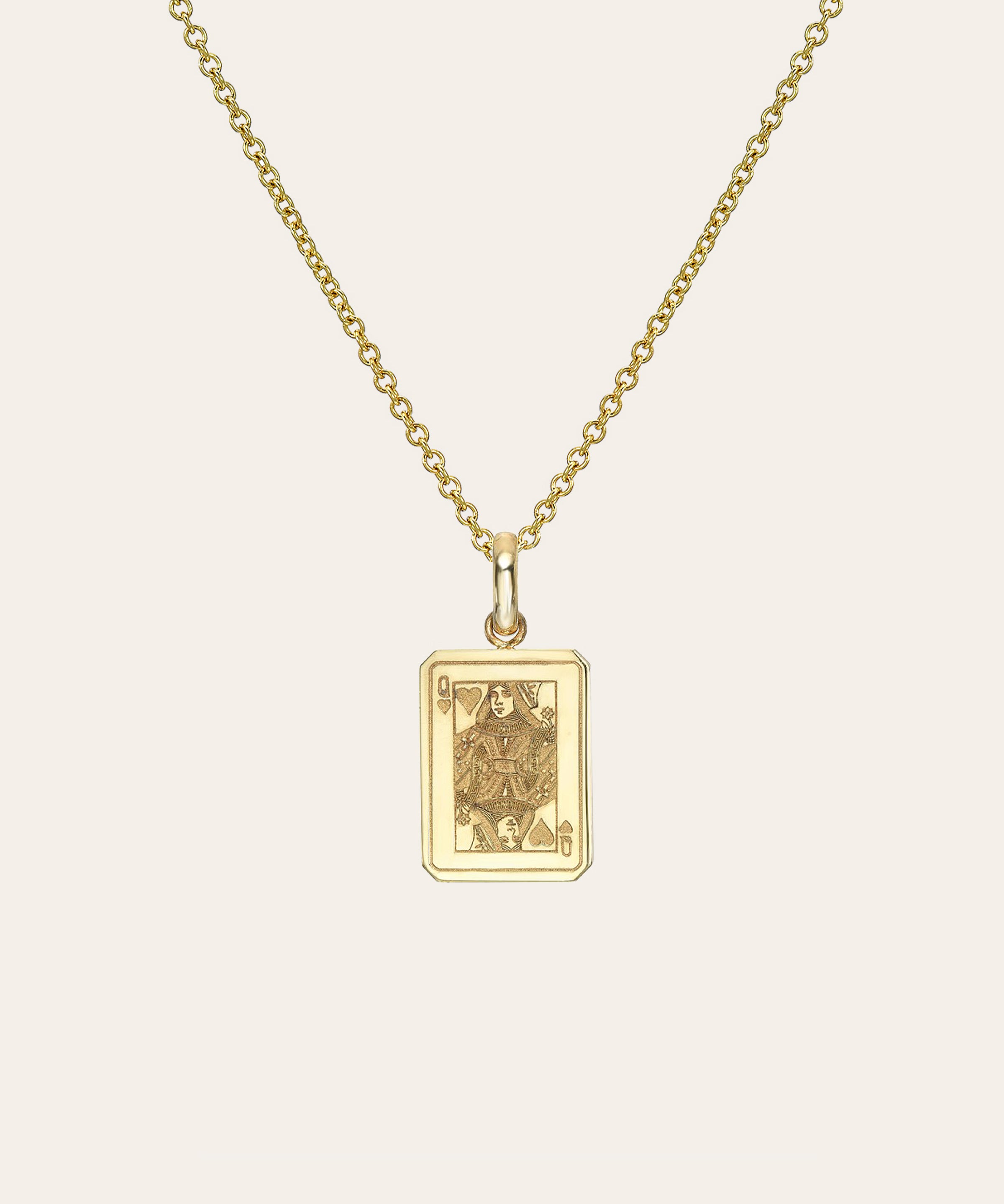 14K Gold Queen of Hearts Necklace Zoe Lev Jewelry