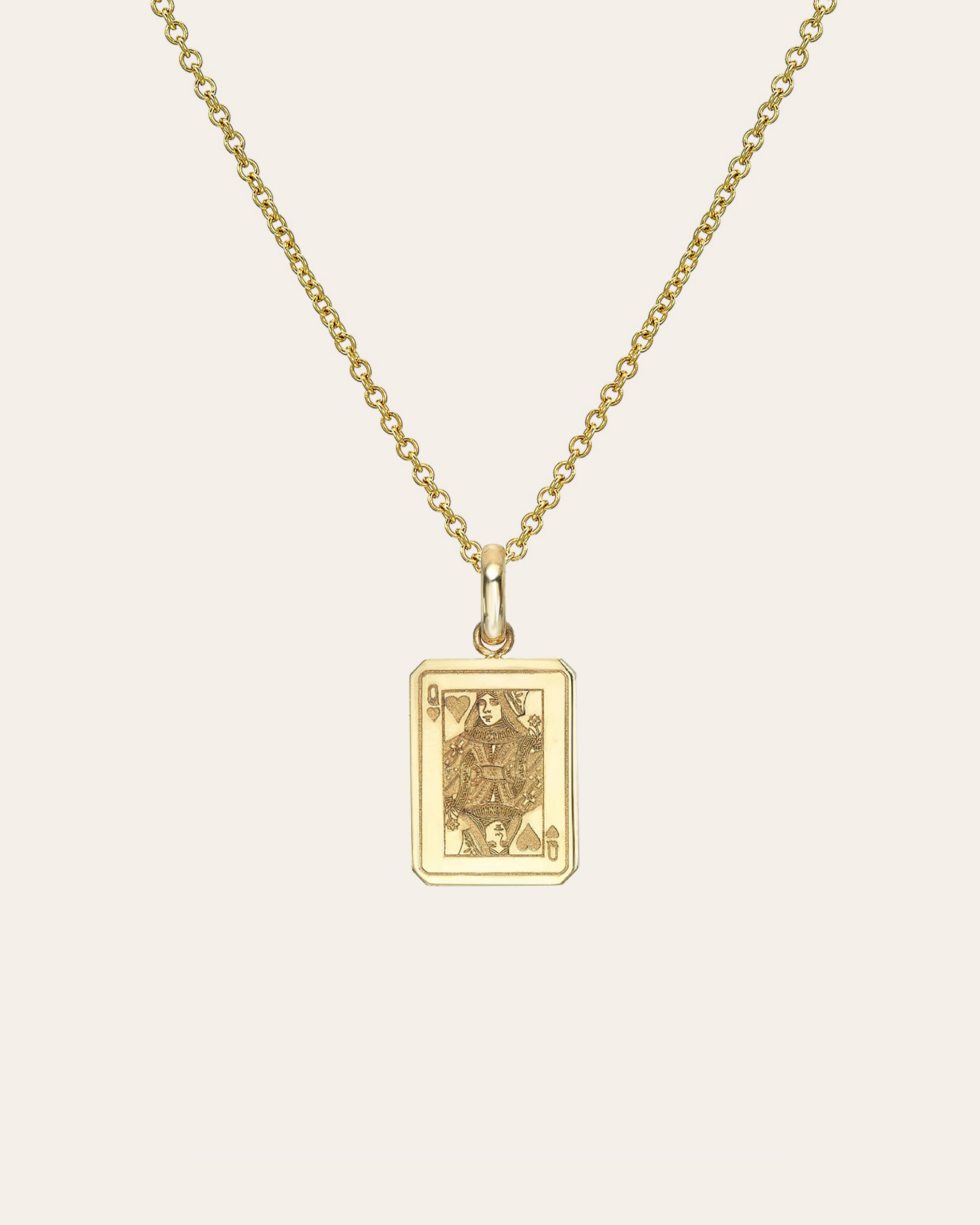 14K Gold Queen of Hearts Necklace Zoe Lev Jewelry