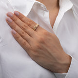 14K Gold Retro Woven Ring SAMPLE SALE Zoe Lev Jewelry