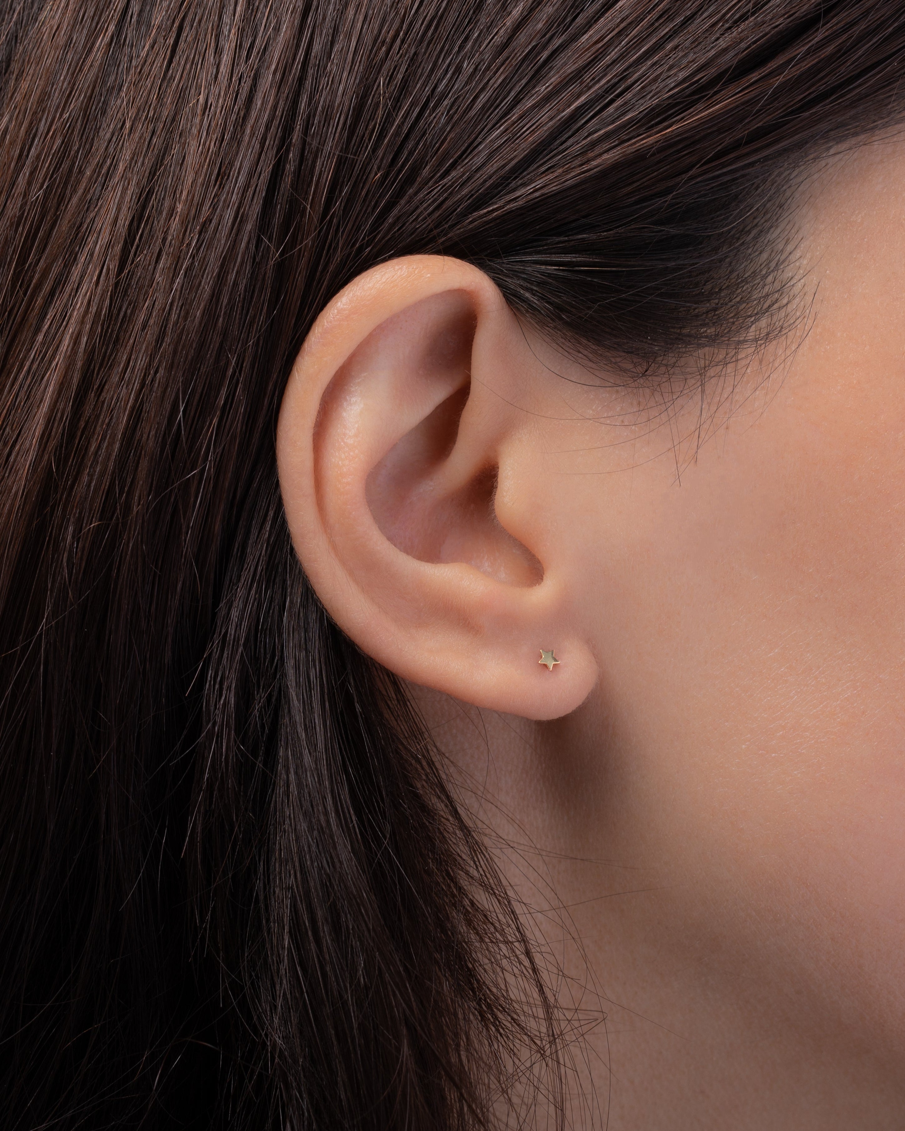 14k Yellow Gold Small Stars Stud Earrings - Pair SAMPLE SALE Zoe Lev Jewelry