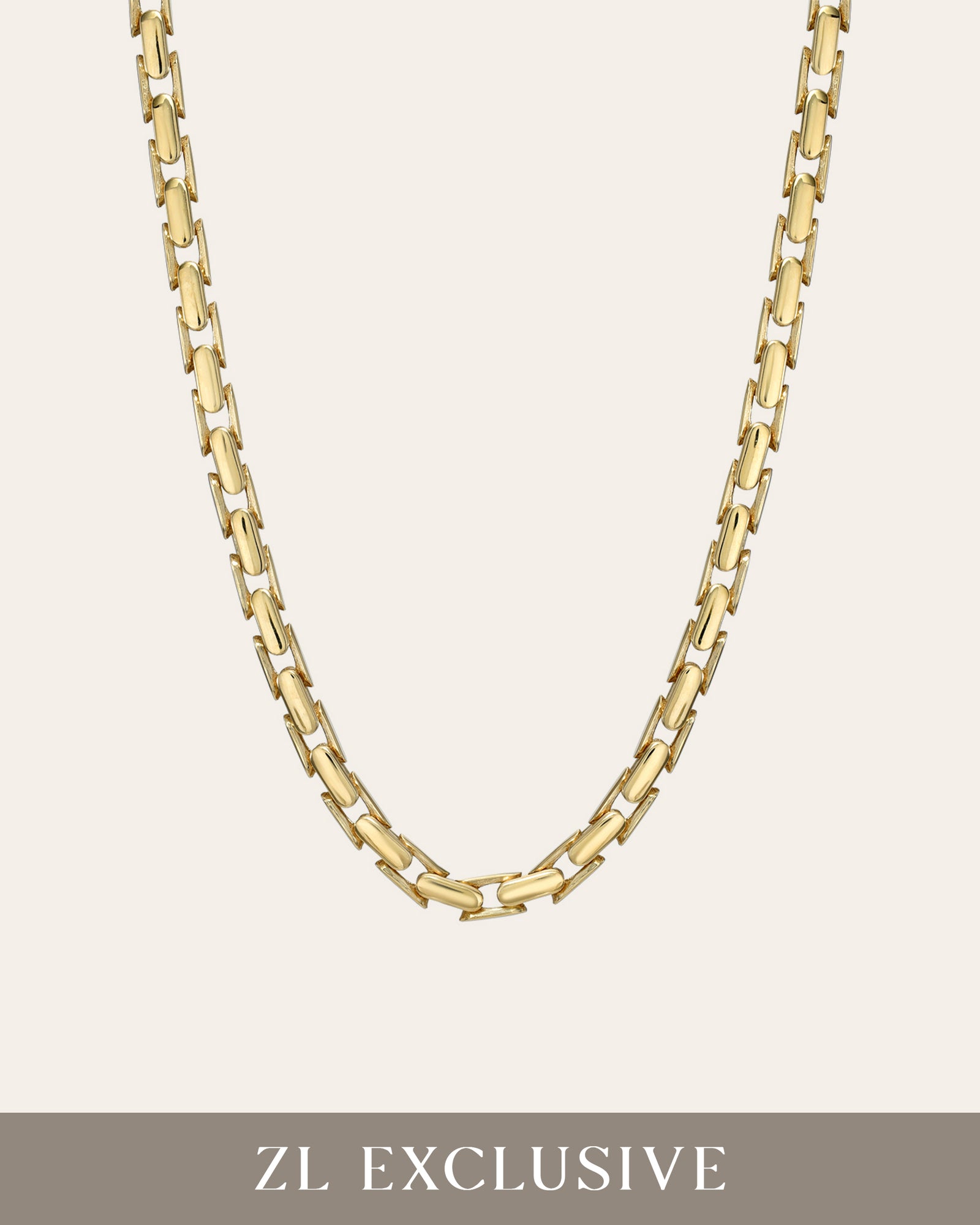 14k Gold Large Paper Clip Chain Necklace - Zoe Lev Jewelry