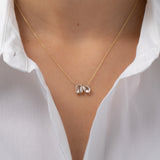 White Topaz Toi et Moi Necklace SAMPLE SALE Zoe Lev Jewelry