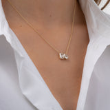 White Topaz Toi et Moi Necklace SAMPLE SALE Zoe Lev Jewelry