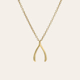 14k Gold Wishbone Necklace Zoe Lev Jewelry