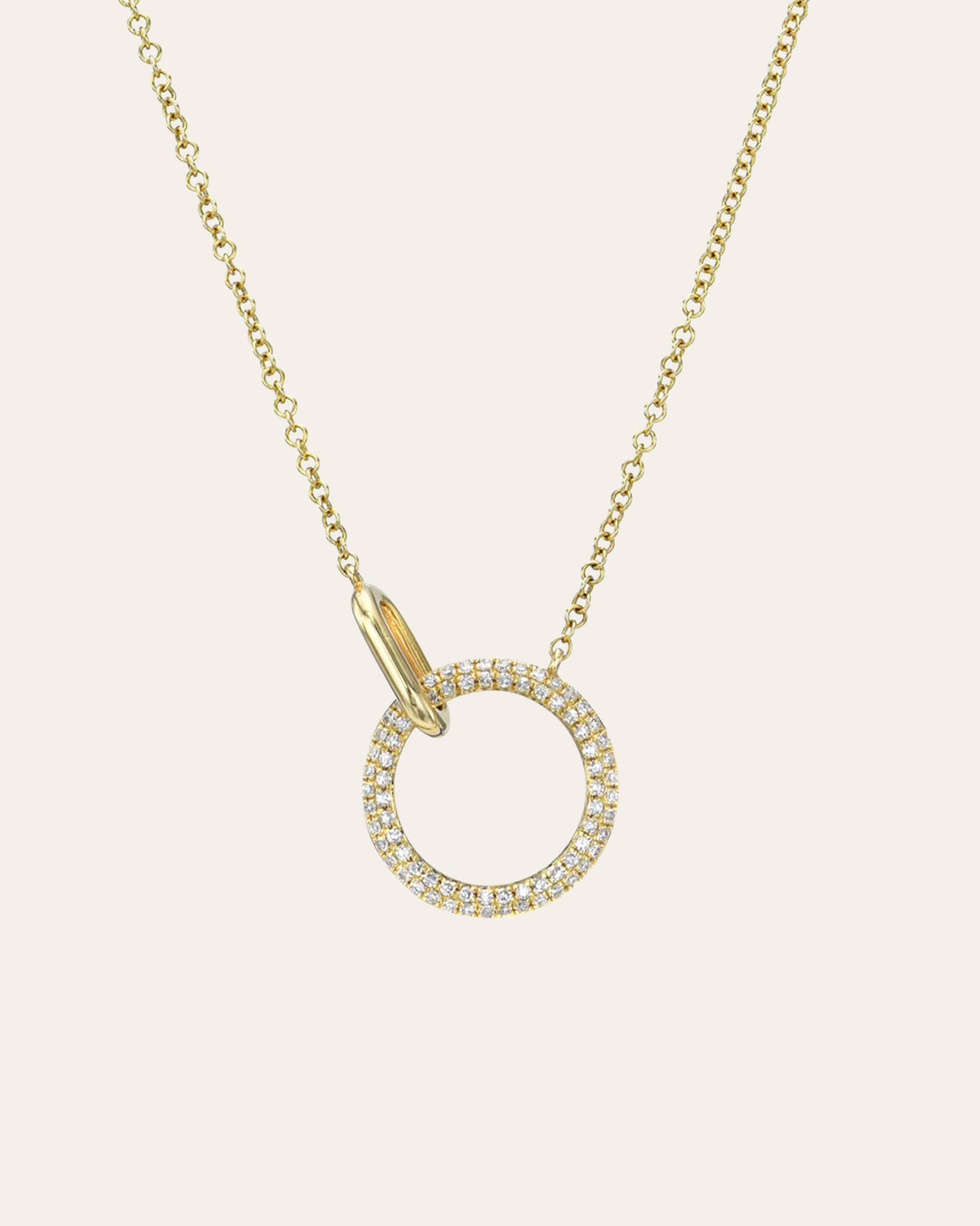 Linked Diamond Circle Necklace