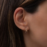 14K Gold and Diamond X Stud Earrings Zoe Lev Jewelry