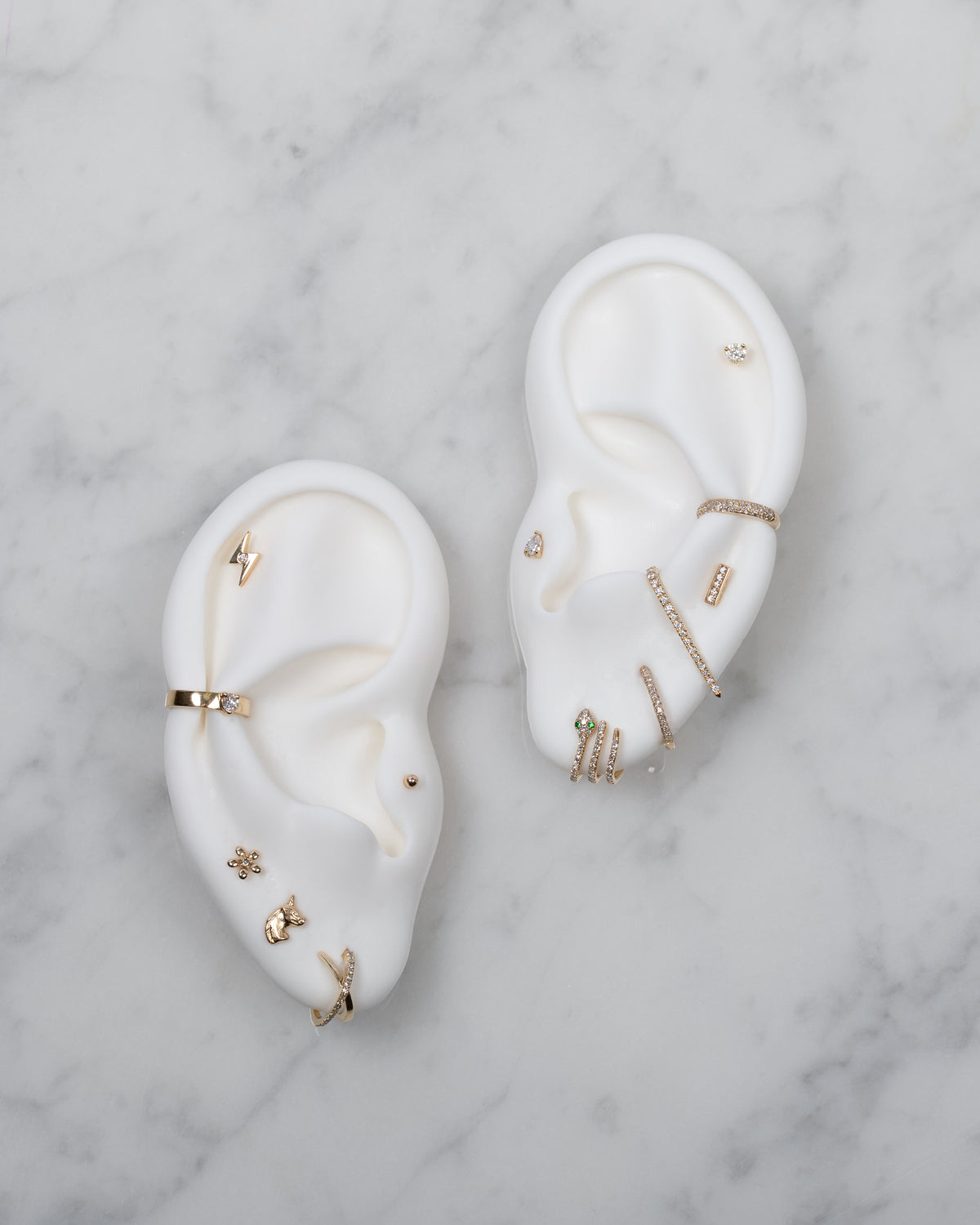 14K Gold and Diamond X Stud Earrings
