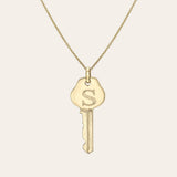 14k Gold Key Necklace Personalized Zoe Lev Jewelry