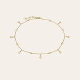 14k Bezel Diamond Fringe Anklet Zoe Lev Jewelry