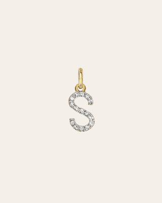 14k Diamond Initial Pendant