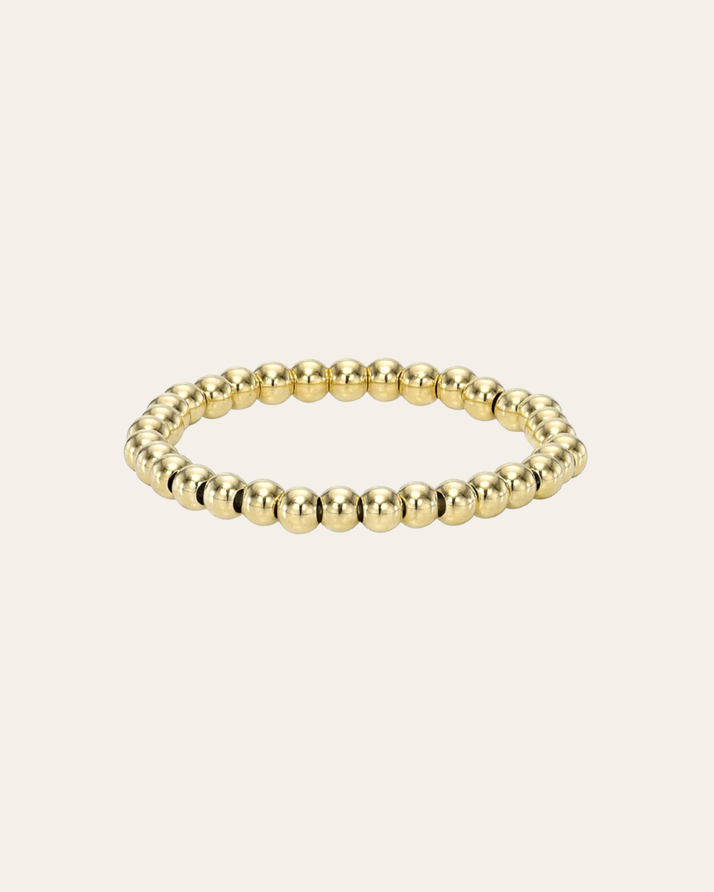 4mm Gold Bead Bracelet with Diamond Bead - Zoe Lev Jewelry