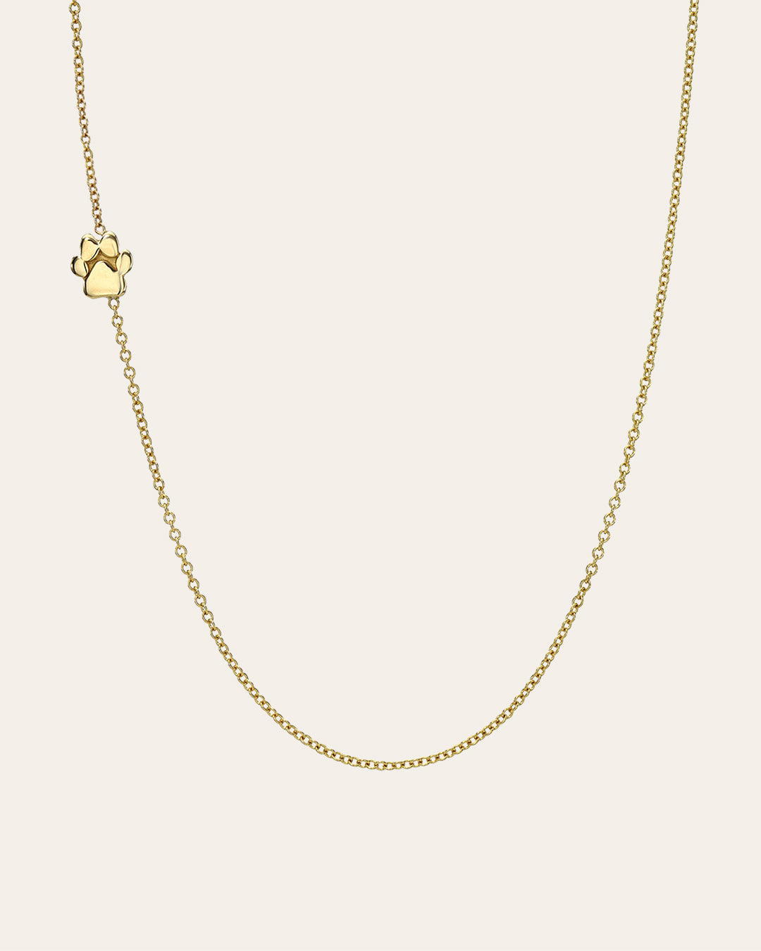 14K Gold Asymmetrical Paw Necklace
