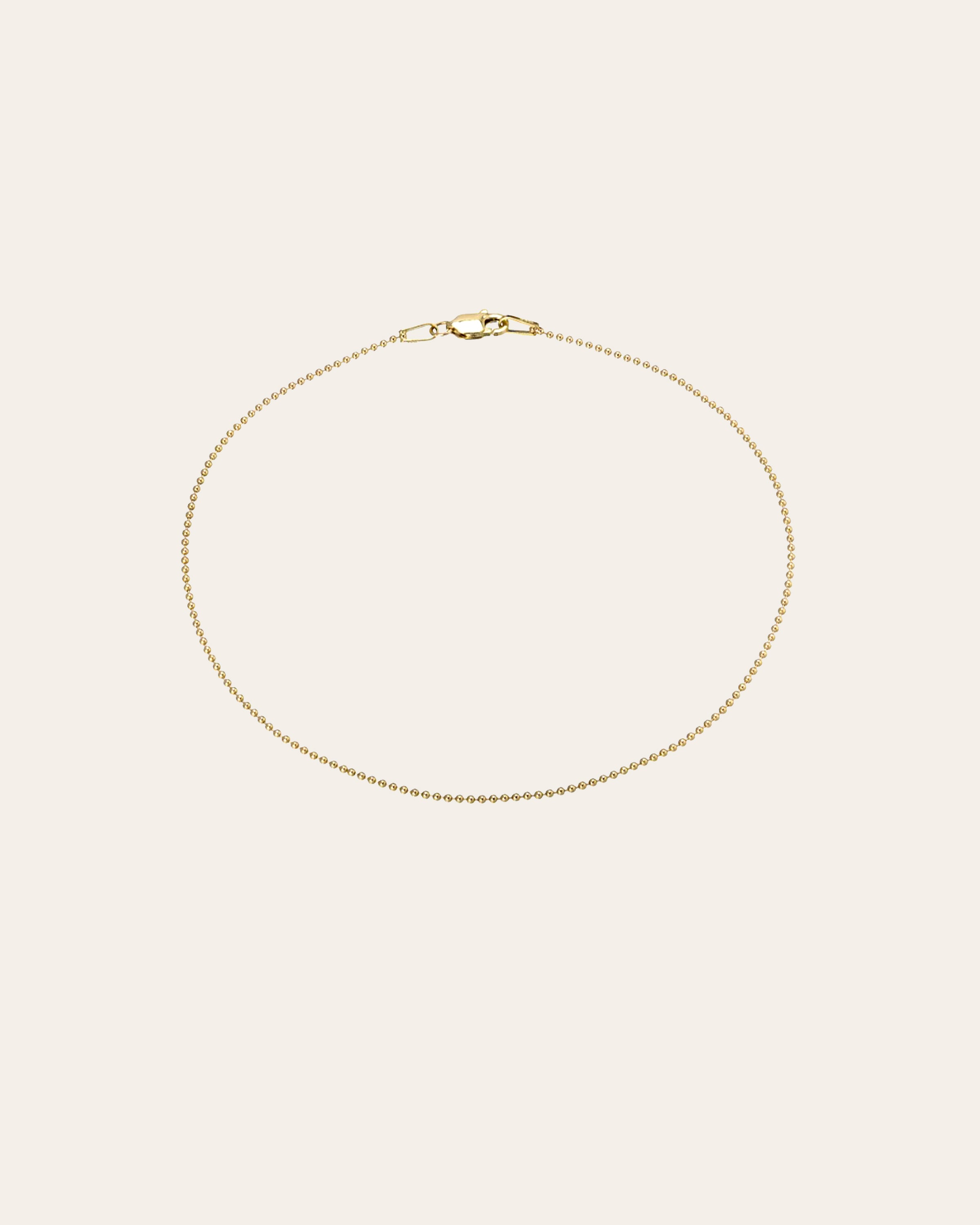 14k Gold Ball Chain Anklet Zoe Lev Jewelry